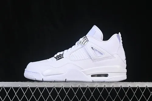 All categories Air Jordan Jordan series basketball shoes Air Jordan 4 LJR version Air Jordan 4 Retro "PureMoney" AJ4 Joe 4 White Cat First layer leather 308497-100